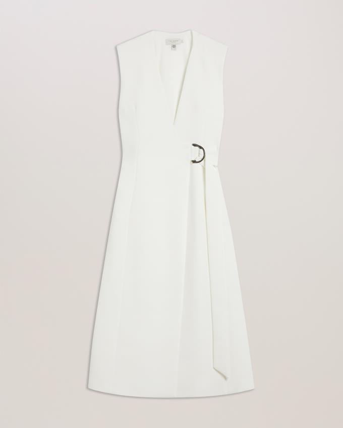 Peignoir Ted Baker Sleeveless Tailored Midi Wrap Blanche Femme | DTC-27389961